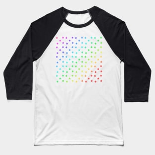 Black Rainbow Stars pattern Baseball T-Shirt